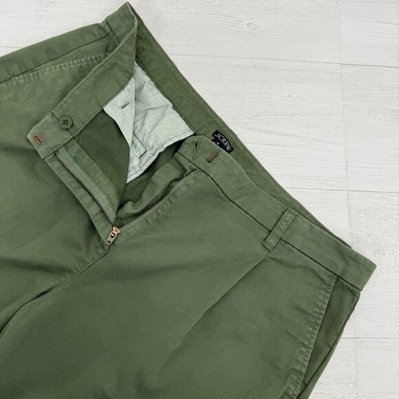 J.Crew Pleated Capeside Chino Pants Women 14 Green Relaxed Straight Cotton - Picture 11 of 15